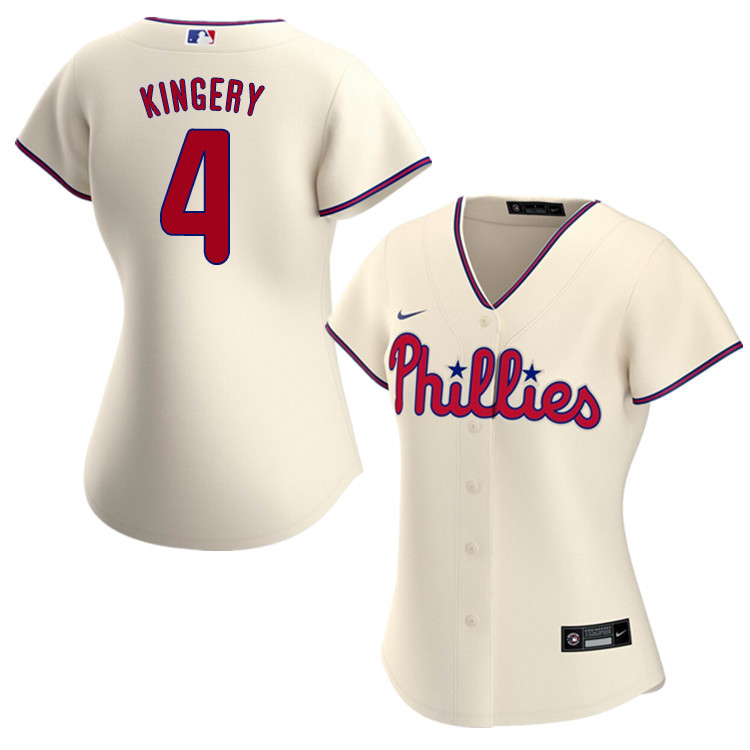 Nike Women #4 Scott Kingery Philadelphia Phillies Baseball Jerseys Sale-Cream